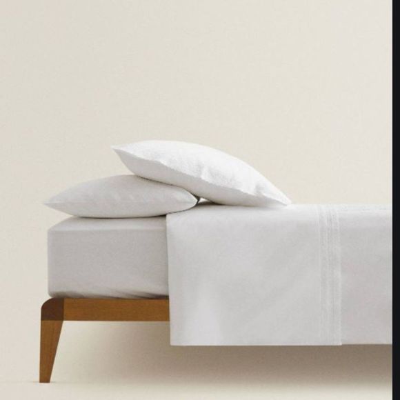 Zara Bedding Zara Single Duvet Cover White Border Trim Cotton